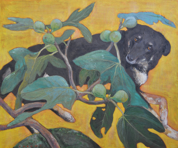 犬と南蛮柿